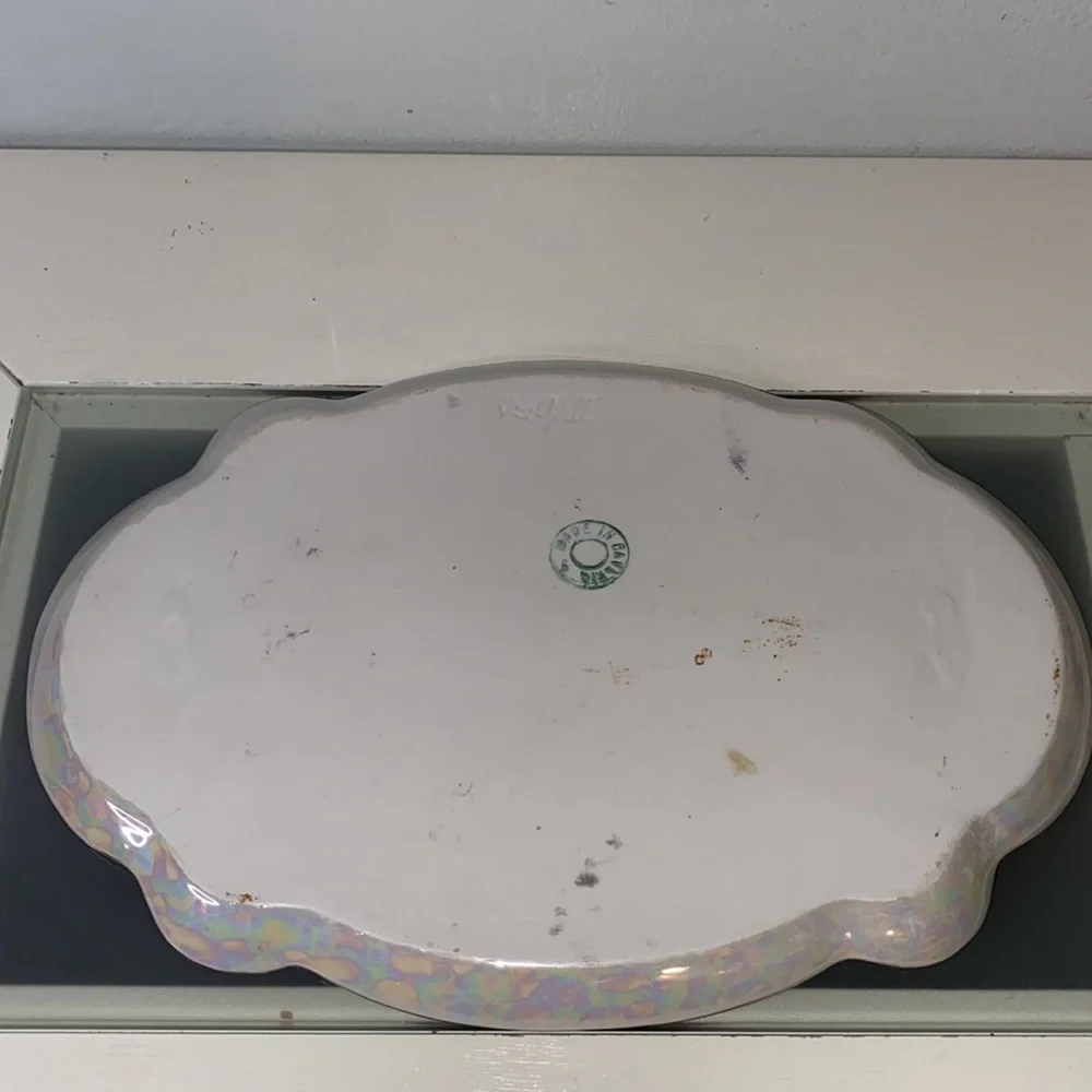 Vintage Bavaria Fine China, Iridescent Lusterware, Platter & Bowl Set 1920’s